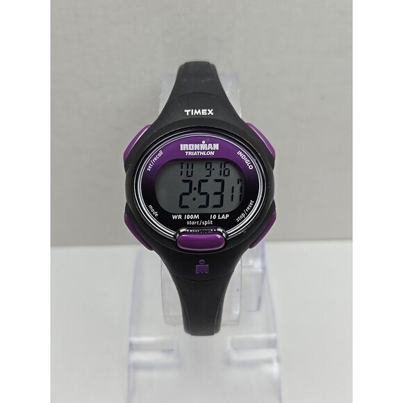 Womens Timex Ironman Triathlon 10 Lap Digital Watch Indiglo Alarms New Battery - Picture 1 of 11